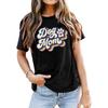 Dog Mom Shirt Women Funny Leopard Print Mama T-Shirt Cute Graphic Tee Lover Letter Print Short Sleeve Tops
