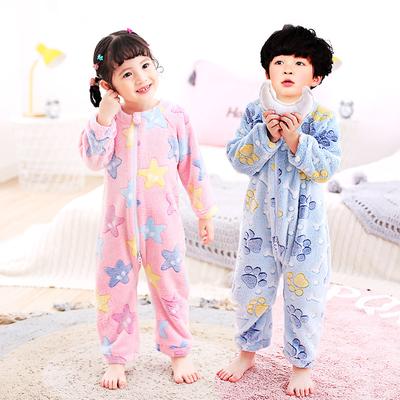 Kinder Jungen Mädchen Langarm Flanell Pyjamas Kinder Winter Cartoon Pyjama Baby Nachtwäsche Schlafsack