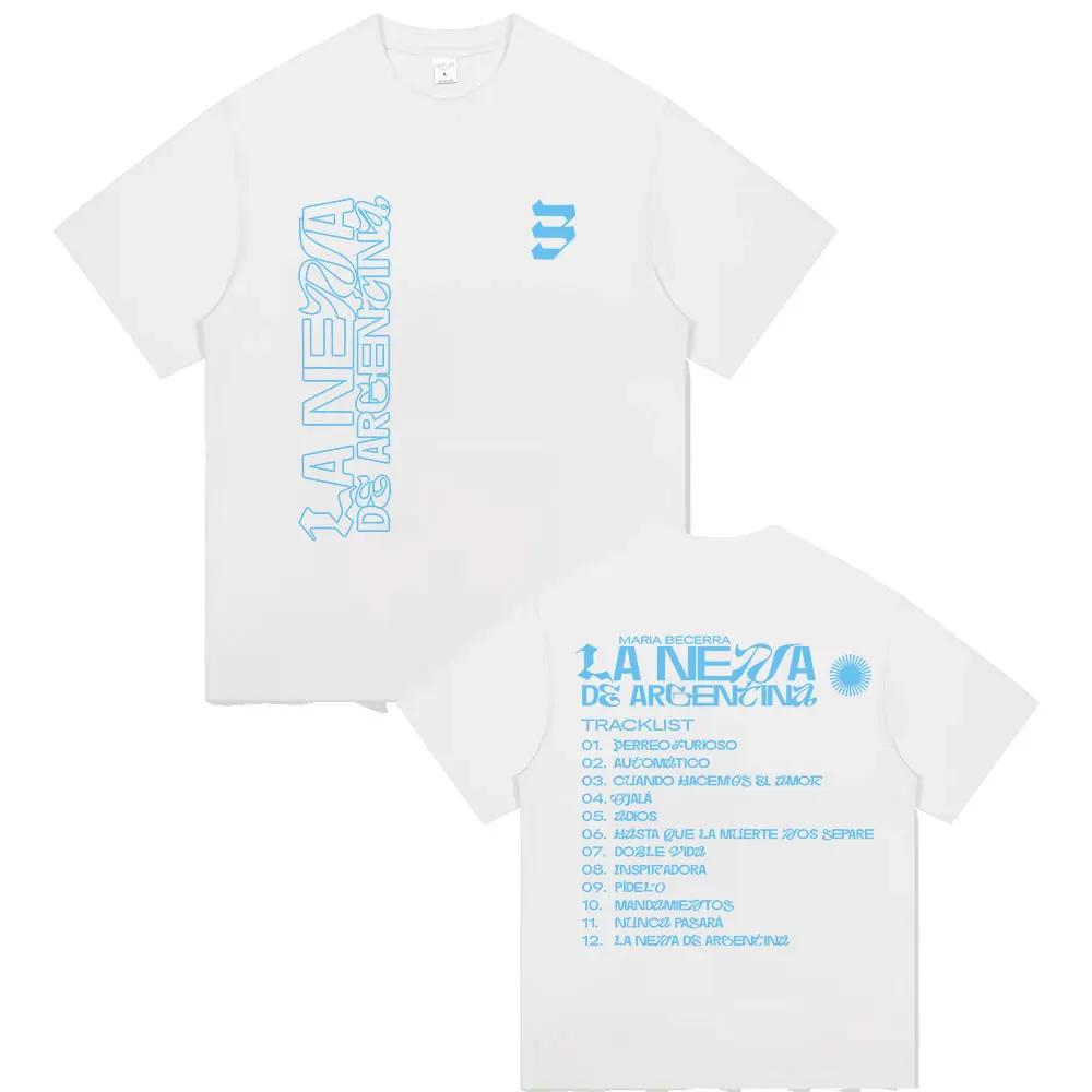 2026 Summer Singer Maria Vesela La Nina Album Graphic Tshirt Mens Hiphop Retro Cotton Shortsleeved Loose Casual Shirt