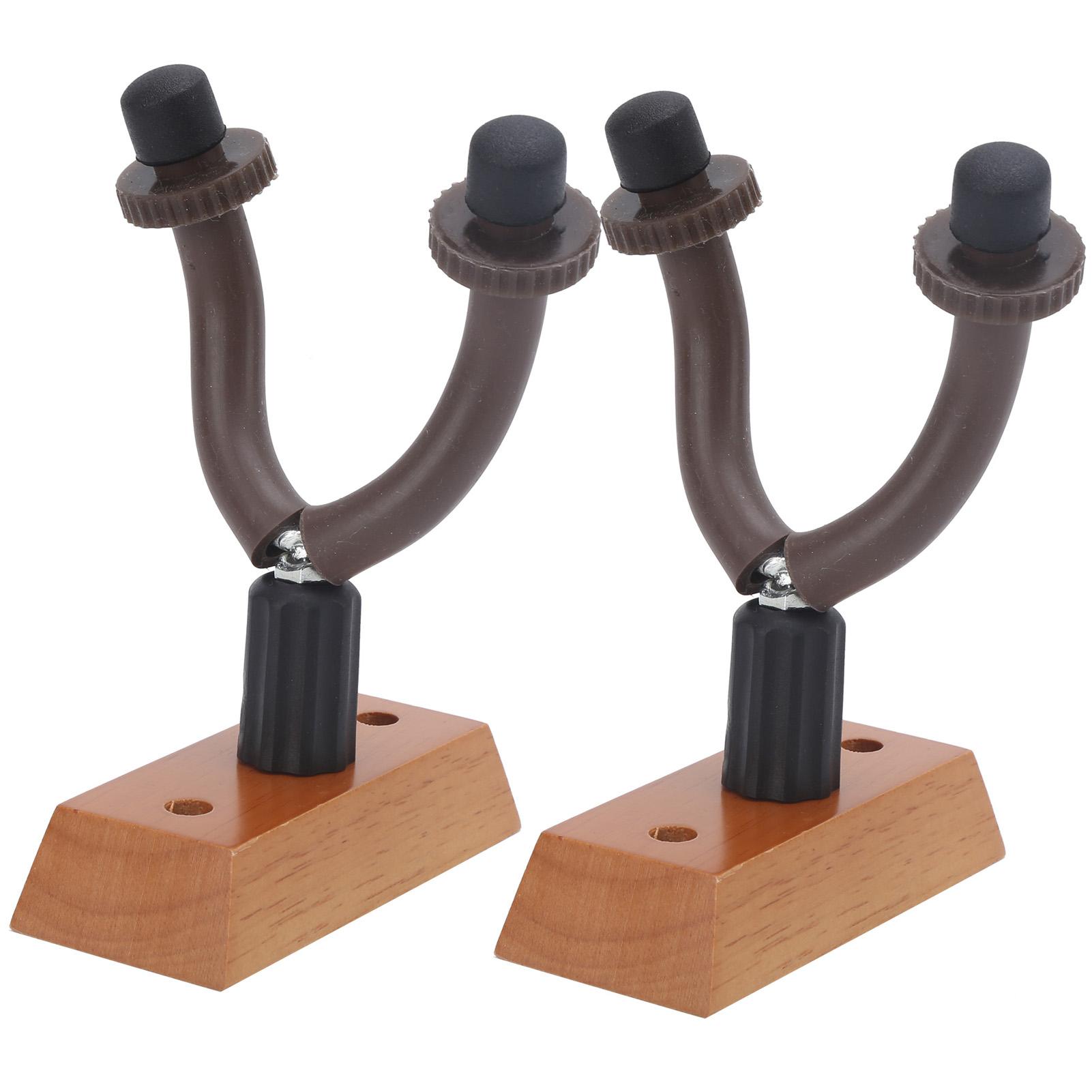 

2Pcs Guitar Wall Hooks Solid Wood Mounting Brackets Stands for Ukulele Bass Violin