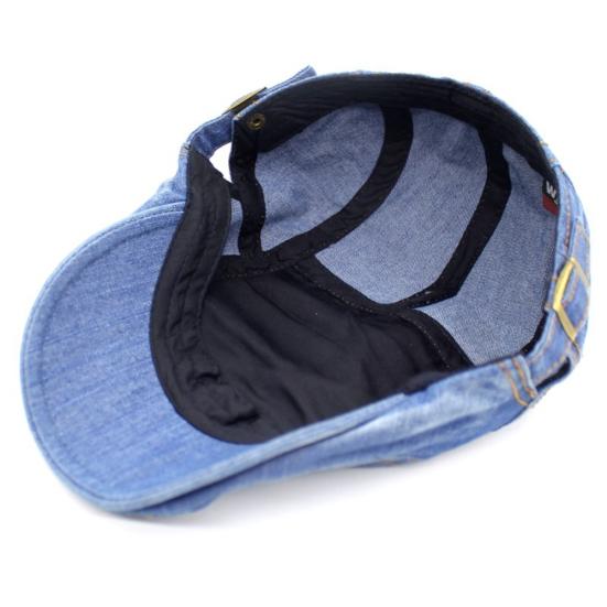 Men Women Vintage Washed Jeans Hat Outdoor Sports Denim Beret Sun Visor Flat Cap