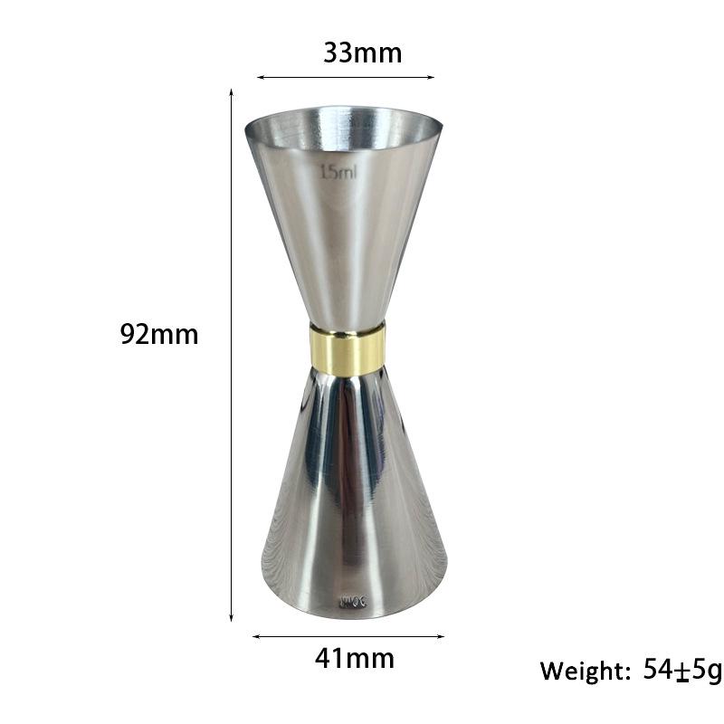 304 Stainless Steel Gold Ring Conical Jigger with Measurement Scale