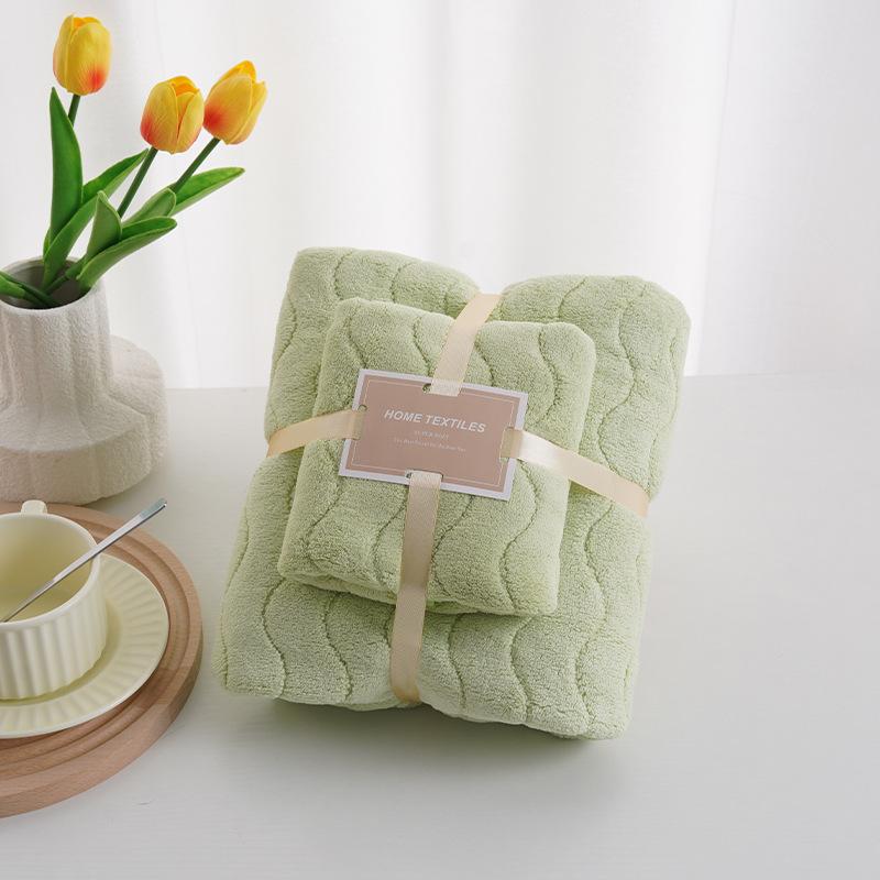 Coral Velvet Towel Bath Towel Set Thickened Absorbent Towel Cover Product Face Wash Towel