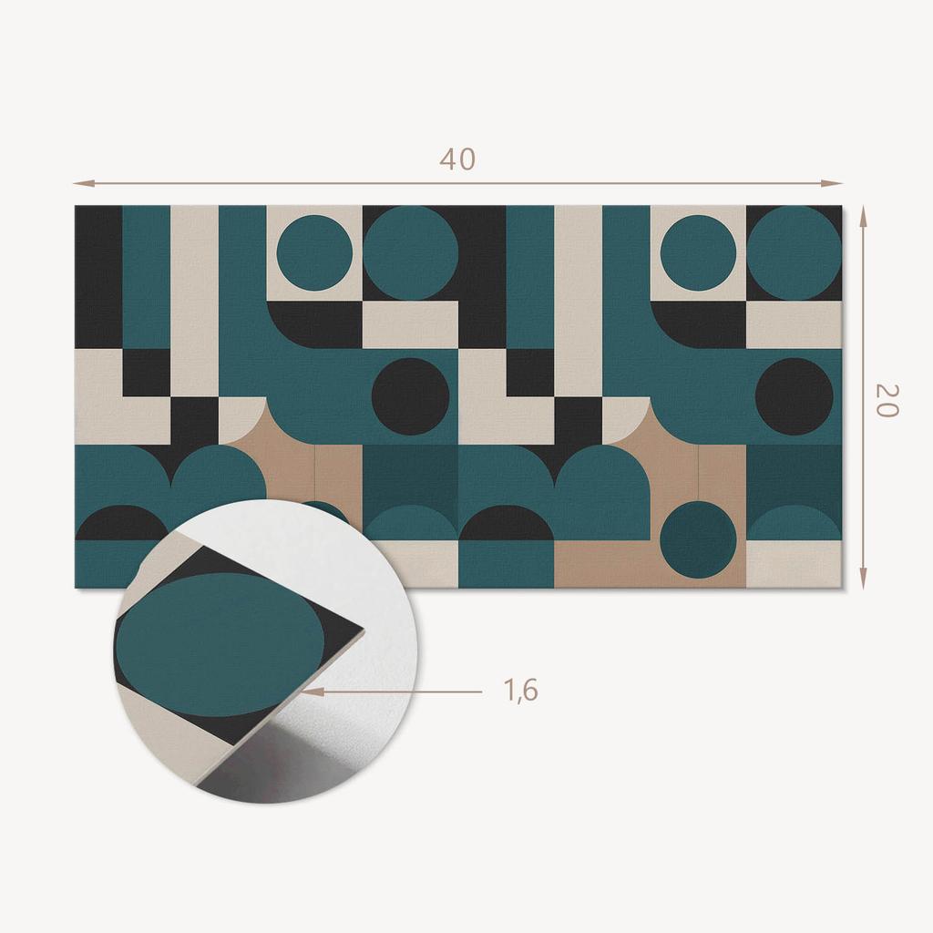 Samoprzylepna Dekoracja Winylowa Na Ścianę Abstrakcyjne Kształty I Formy 10X40X20 Cm