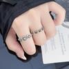 Dongdaemun Retro Octagram Cross Open Ring Stacked With Punk Personality Ring Woman