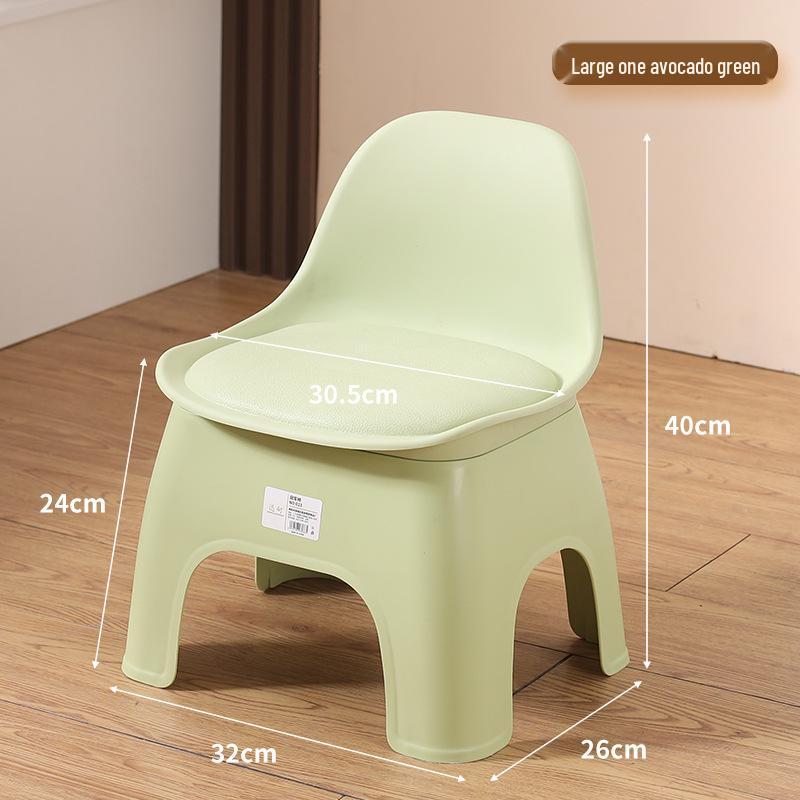 Thickened Non-Slip Backrest Stool for Kids & Adults: Perfect for Bathrooms, Living Rooms, Showers, Kindergarten, and Shoe Changing Areas.