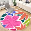 1pc Floral patterned Carpet, Round Non Slip Durable Large Size Office Carpet, Suitable for Office