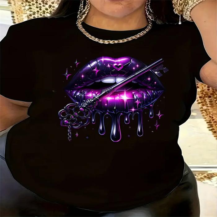 Summer Fashion Casual Cute Short Sleeved Round Neck Printed Top Women's Pure Cotton T-shirts