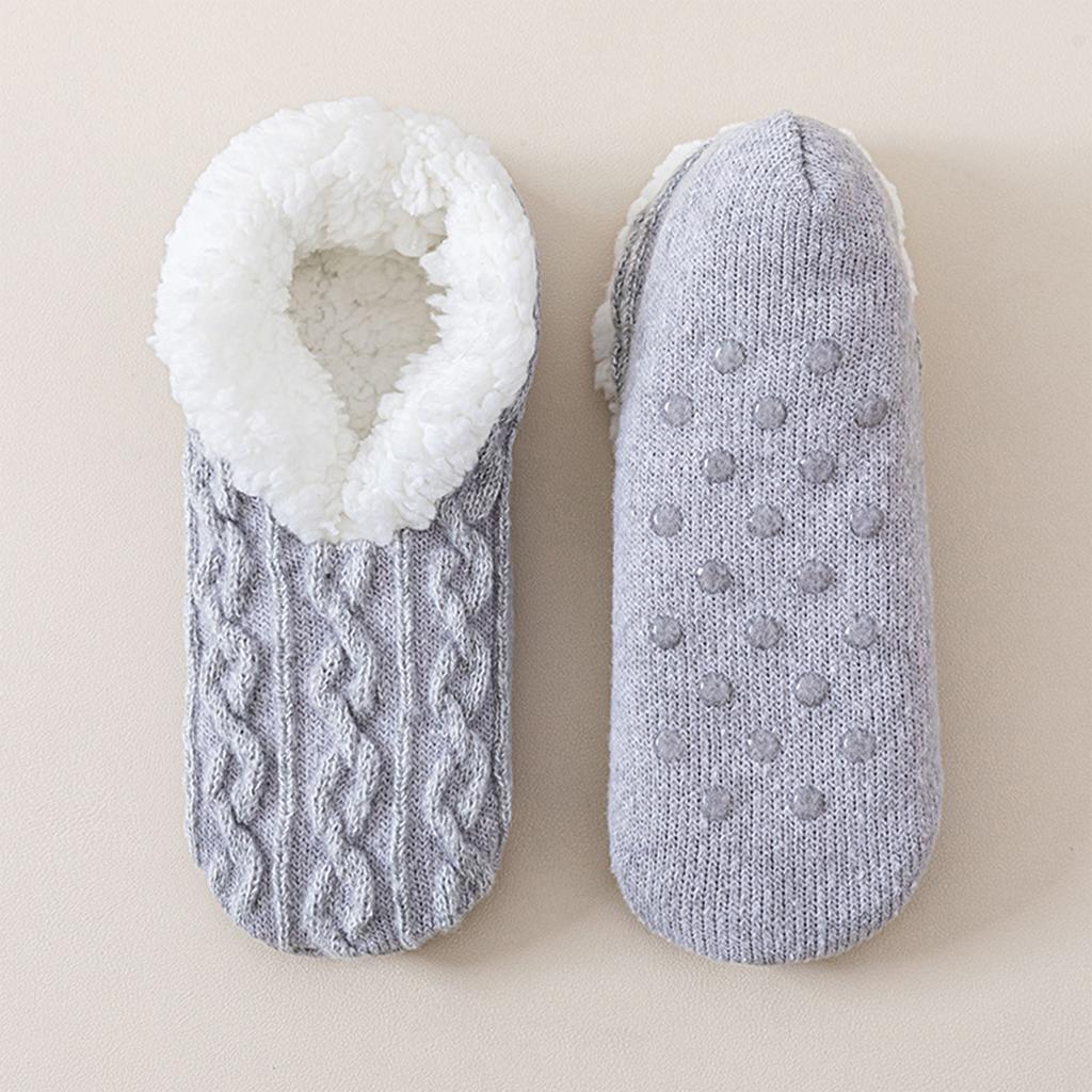 Warme gefütterte Slipper-Socken für Damen mit Noppen für den Schlaf und als Hauskleidung für drinnen