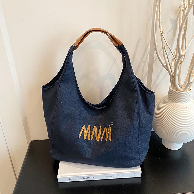 

2025 Women s Large Canvas Tote Bag: Versatile, Casual Handbag for Work & Commute синій