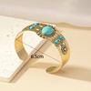 Retro Bohemian Turquoise Beaded Bangles for Women Resin Open Cuff Bracelets Bangle Vintage Gypsy Jewelry Female Gift