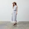 Chuyu Women's Sleeveless Faux Denim Skirt Set
