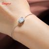 Smyoue 1/2CT Emerald Radiant Cut Moissanite Bracelets for Women Men Adjustable 15-20cm Chain 925  Silver Jewelry Fine