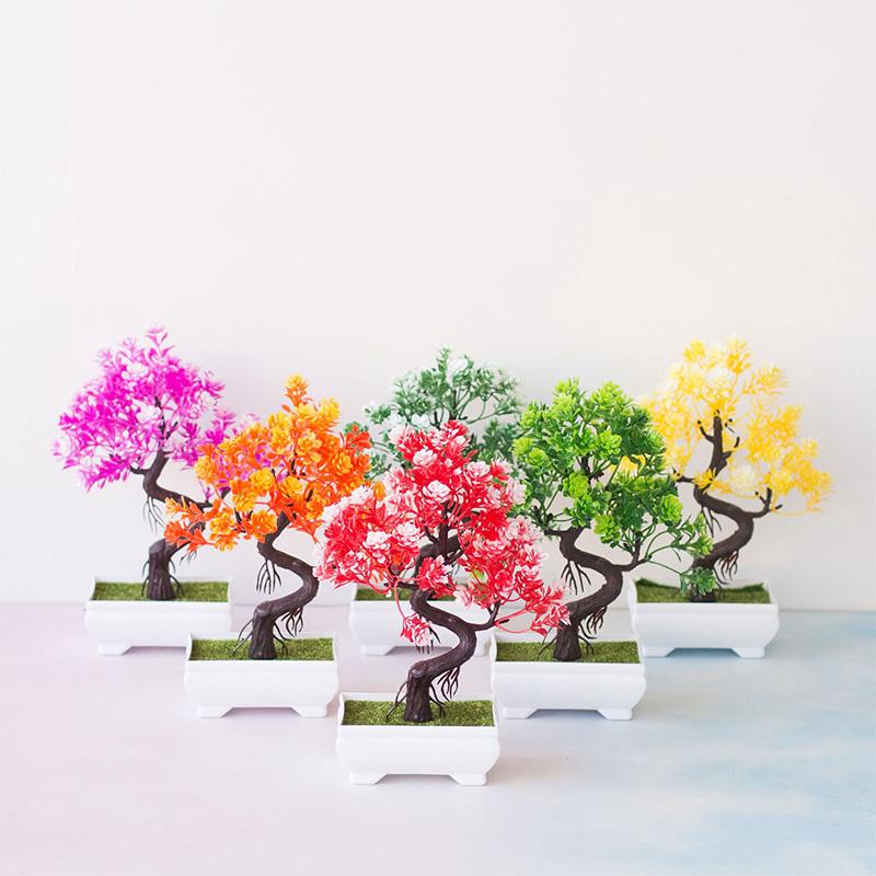 Garden Arrangement Room Decoration Plastic Plants Bonsai Small Tree Pot Fake Plant Potted  Yard Room Garden Decoration Outdoor