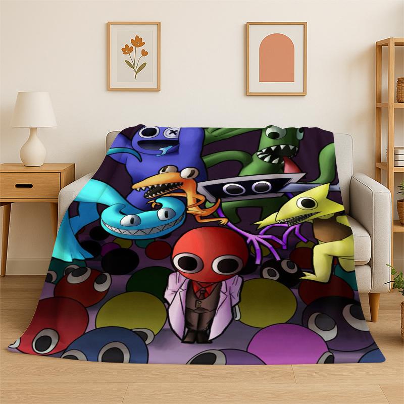 

Game R-Rainbow Friends Cartoon Flannel Blanket Soft Warm Throw Blanket for Bedroom Living Room Bed Travel Camping Picnic Kid 75x90cm