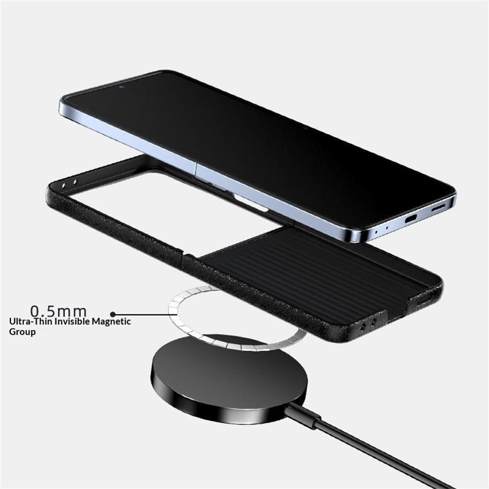 ABEEL For Samsung Galaxy Z Flip7 5G Magnetic Case Carbon Fiber Texture TPU PC PU Phone Back Cover