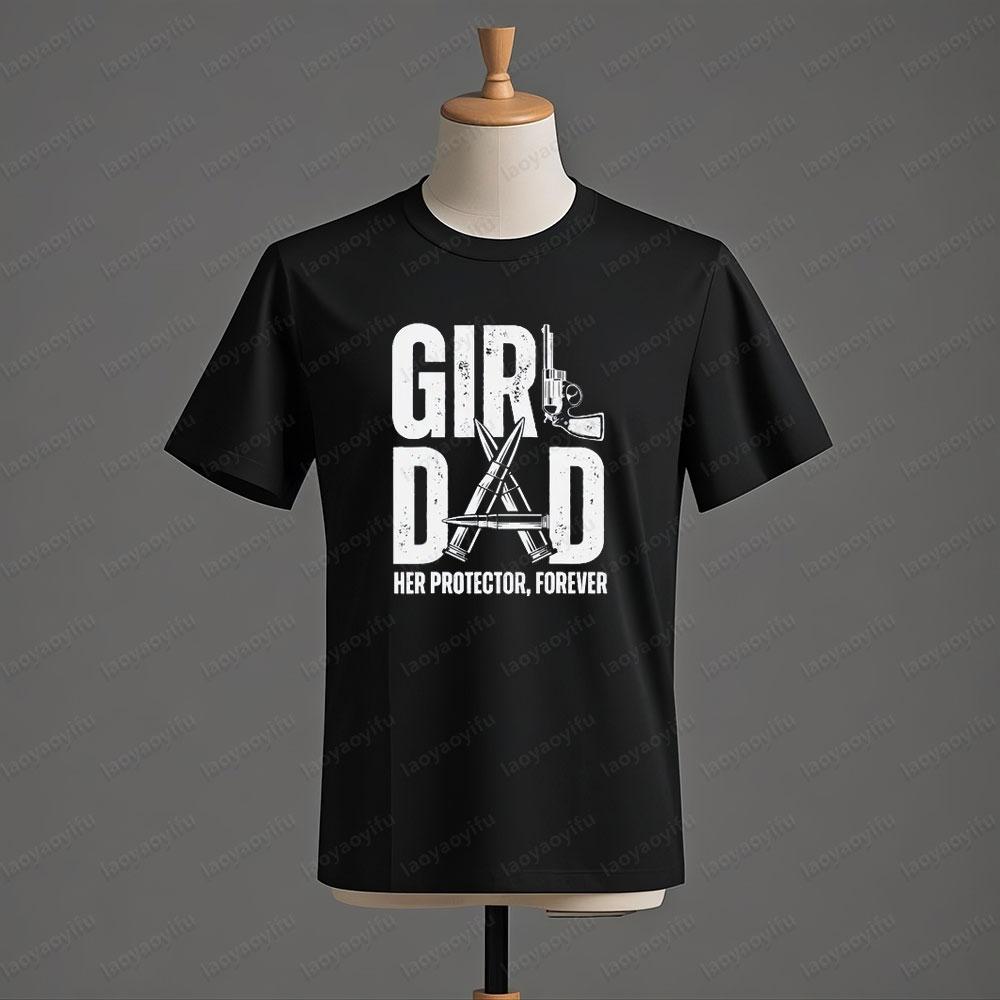 

Girl Dad T-shirt Cool Dad Fathers Day Tshirt Gun Lover Dad Gift Men Crewneck Cotton Short Sleeve Summer Casual Tee Tops - Men... S разноцветный