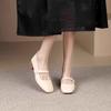 Natural Roll Mary Jane Shoes Soft Commuter Single Shoes Women Chunky Heel Soft Bottom Gentle Shoes Grandma Shoes
