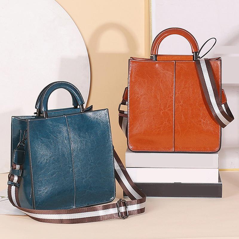 Bolsos de cuero auténtico para mujer, bolso de mano de lujo con cremallera, bolsos de mano de piel de vaca, bolso bandolera de diseñador