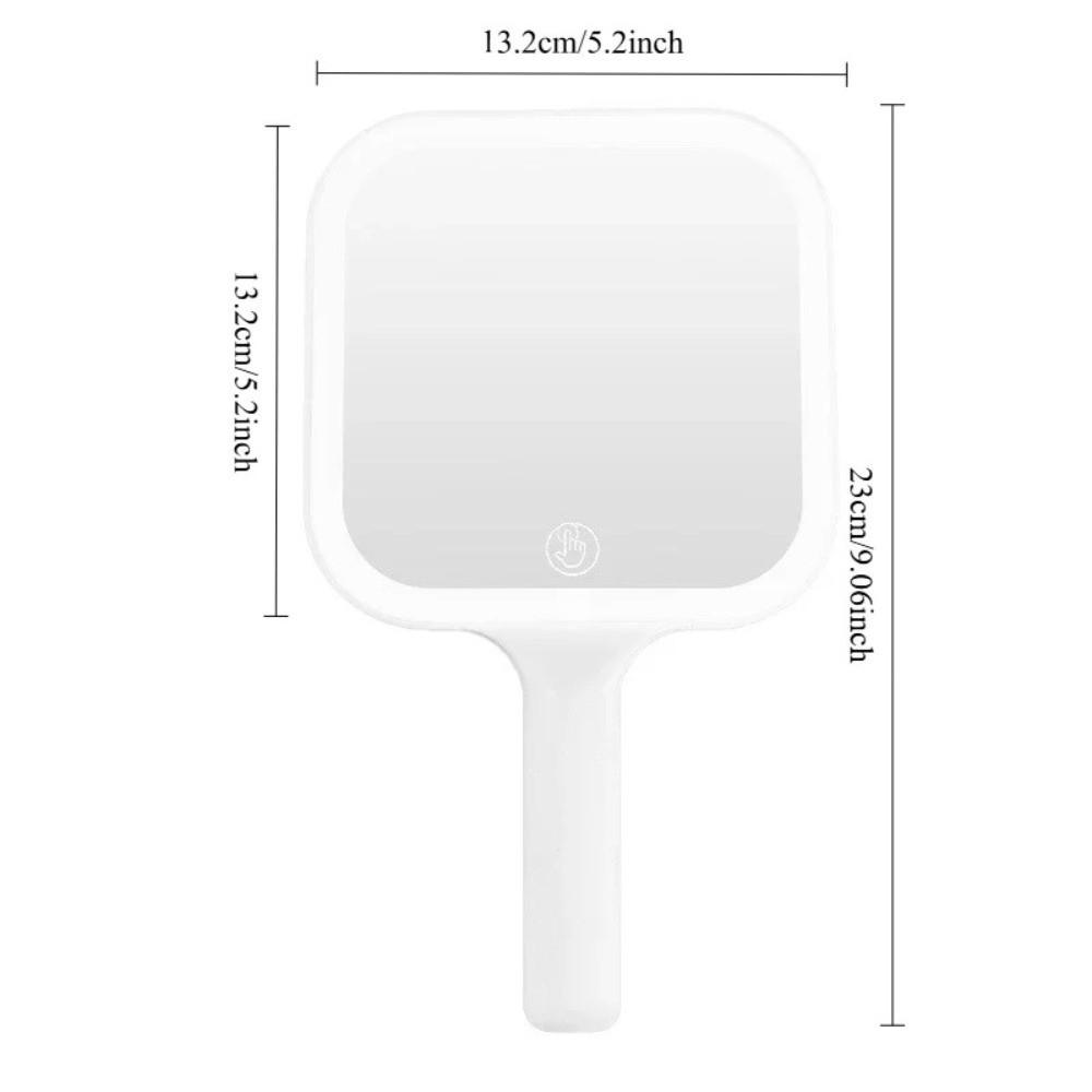 3 Color Light LED Smart Makeup Mirror Touch Screen Adjustable Brightness Dimmable Lights Makeup Mirror Handheld Portable