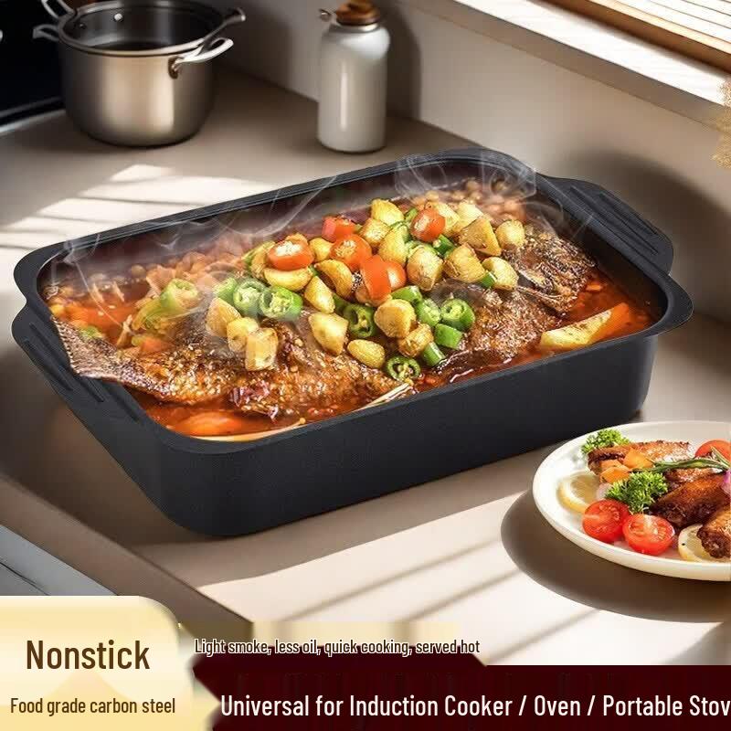 Shuangjunma Carbon Steel Non-Stick Grilled Fish Pan