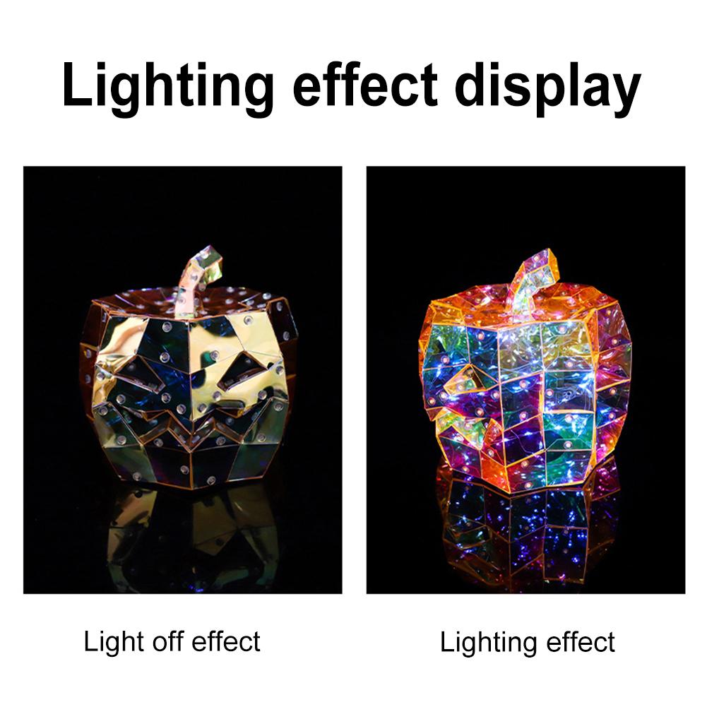 Ghost Halloween Decor Lights Pumpkin Skull Ornament Shining Ghost Light Prismatic Iridescent Phantom Ghost Halloween Party Decor