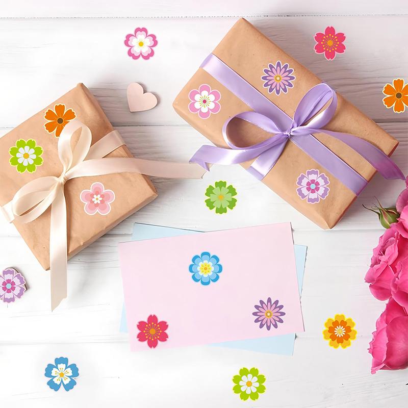 500 Pcs Spring Summer Flower Stickers Colorful Floral Self-Adhesive Decals Flowers Theme Label Sticker For School Classroom Kids