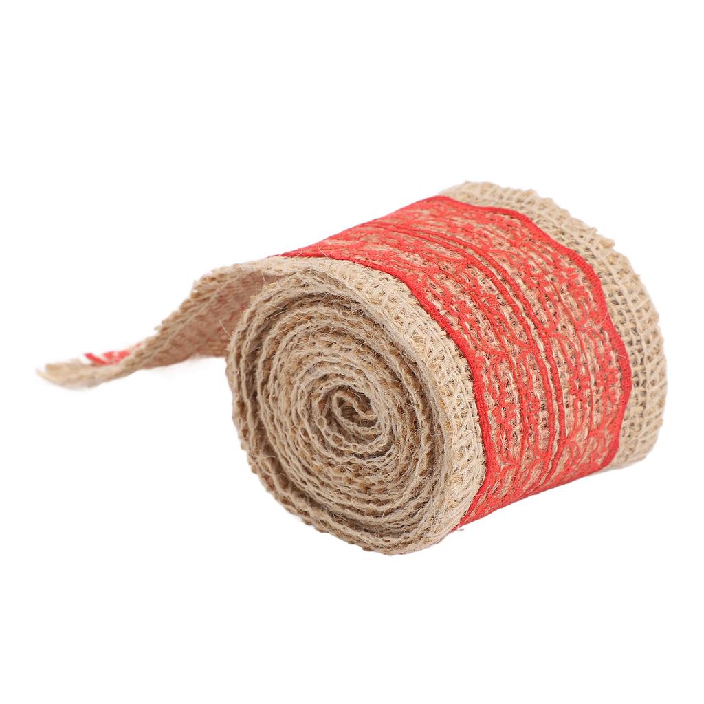 5 Rolls Burlap Lace Ribbon Decorative Jute Burlap Ribbon Roll for Crafts Festival Decor