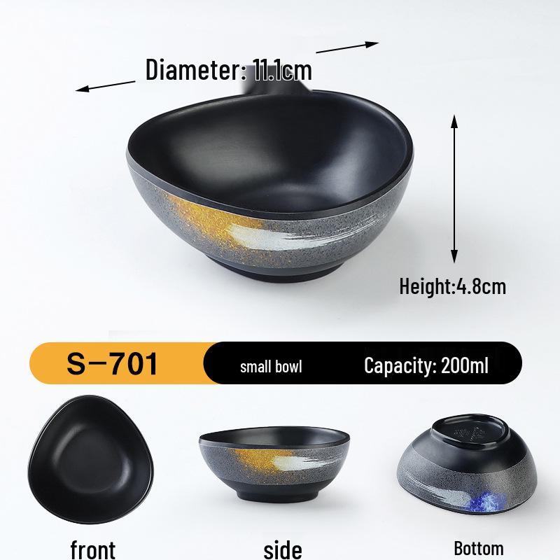 Japanese Retro Melamine Rectangular Plate for Hot Pot, Sushi, Yakiniku, and Barbecue