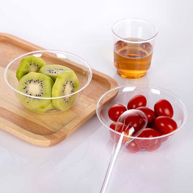 25 stk 300 ml engangs plast rund bolle Kjøkken salat Snacks Piknikbeholder