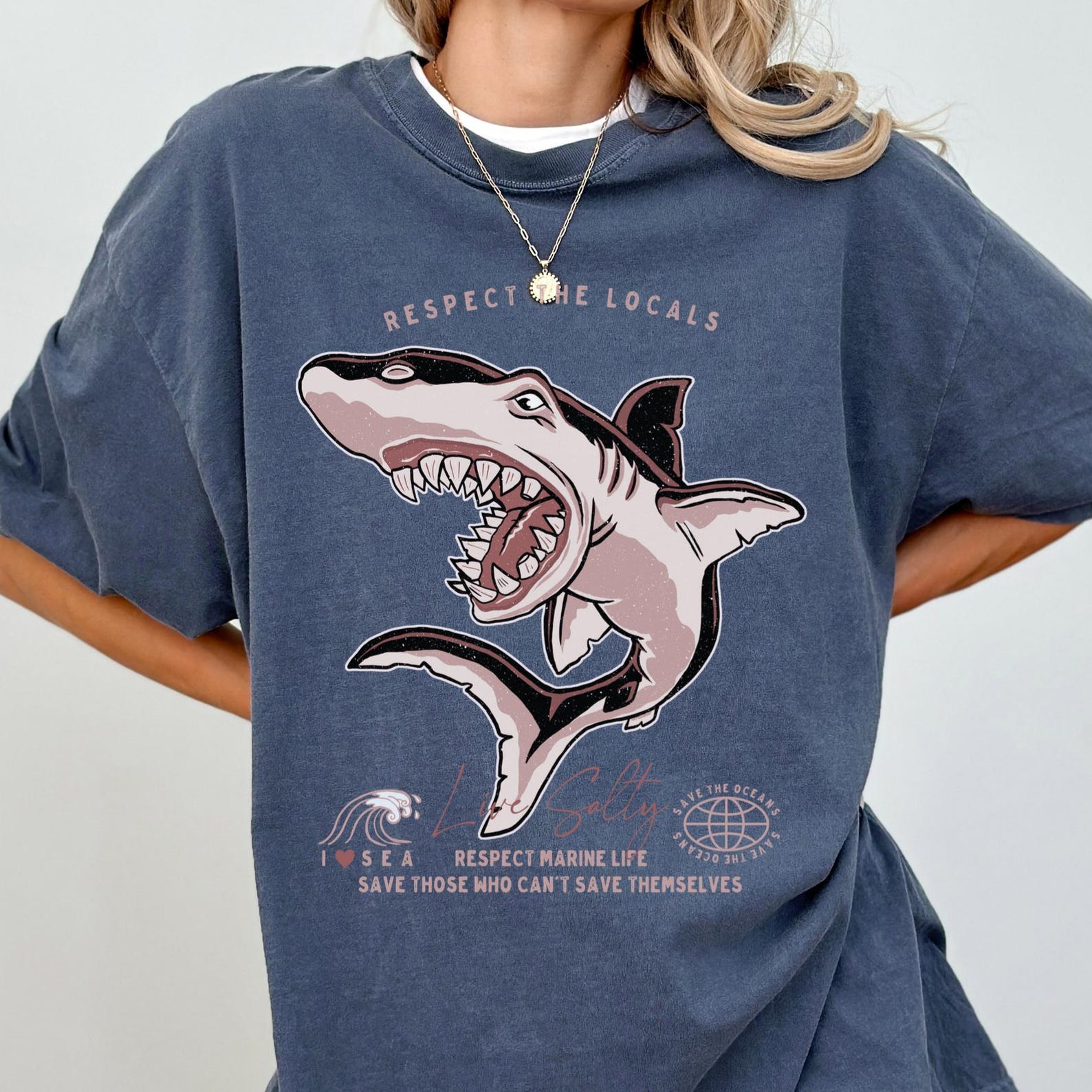 Shark Comfort Colors T-shirt – Unisex Ocean Lover Tee XL