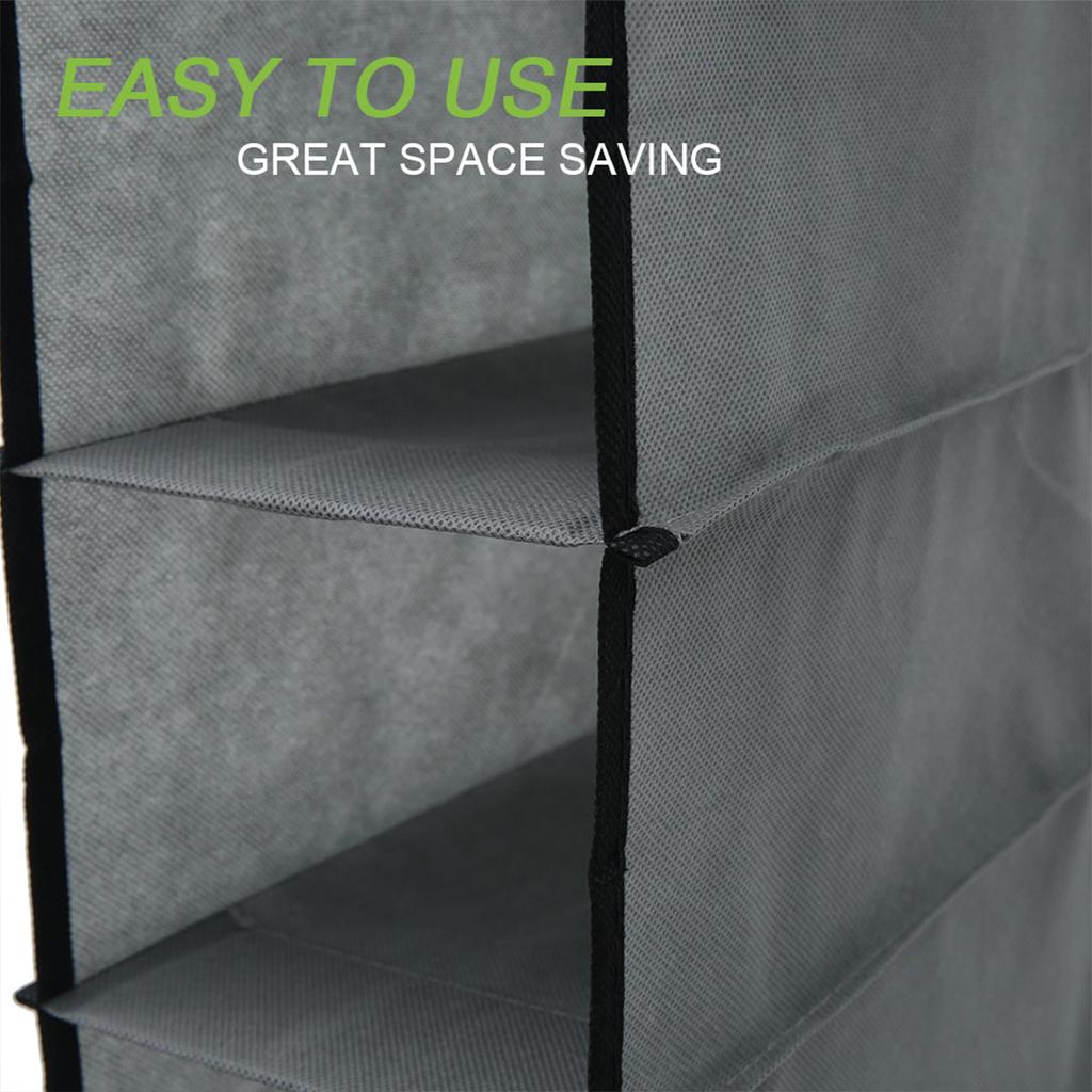 10 Layer Shoe Box Storage Hanging Bag Collapsible Wardrobe Sundries Organizer Holder Room Shoes Slippers Clothes Storage Bag