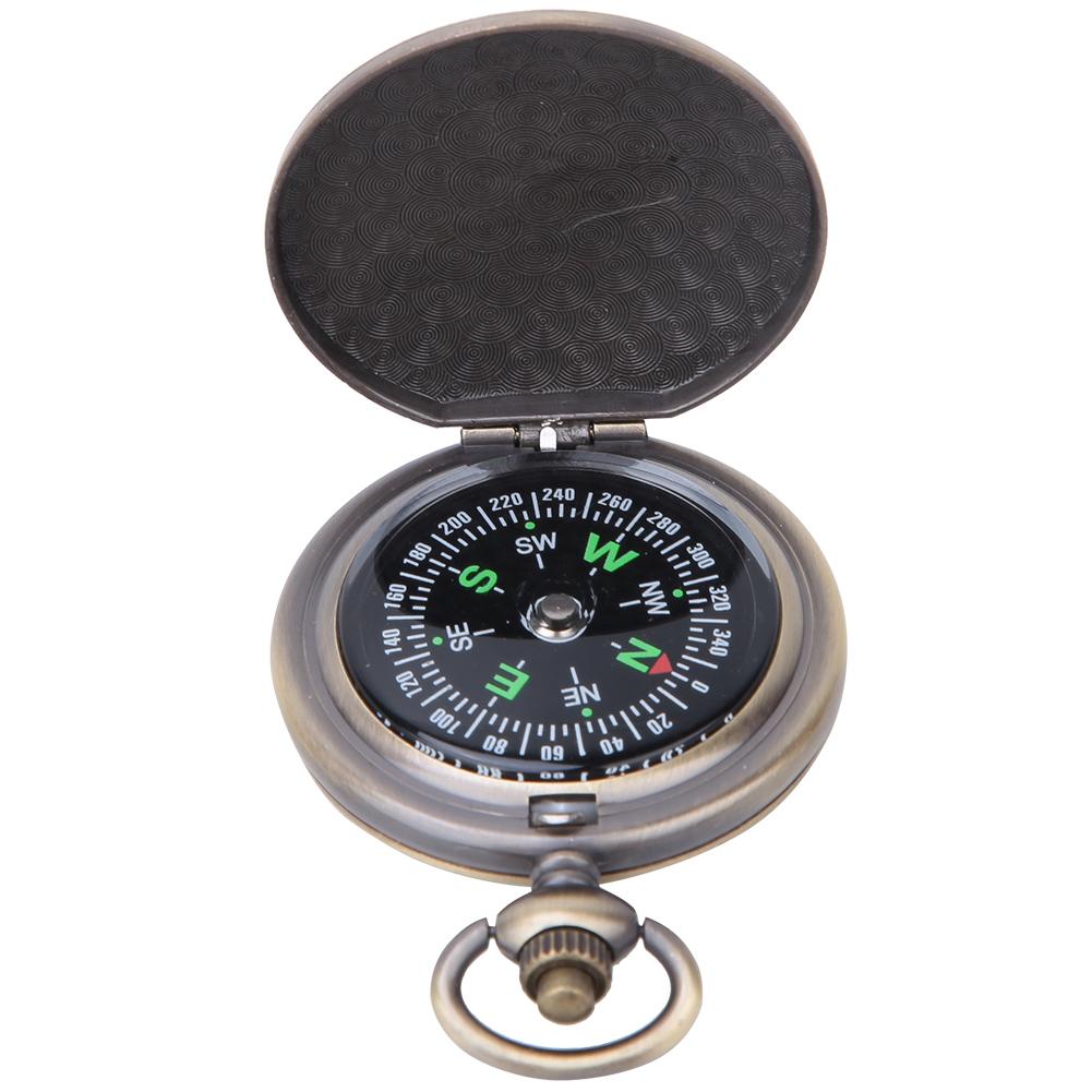 J35A Vintage Portable Zinc Alloy Flip open Pocket Watch Compass for Outdoor Navigation Tools