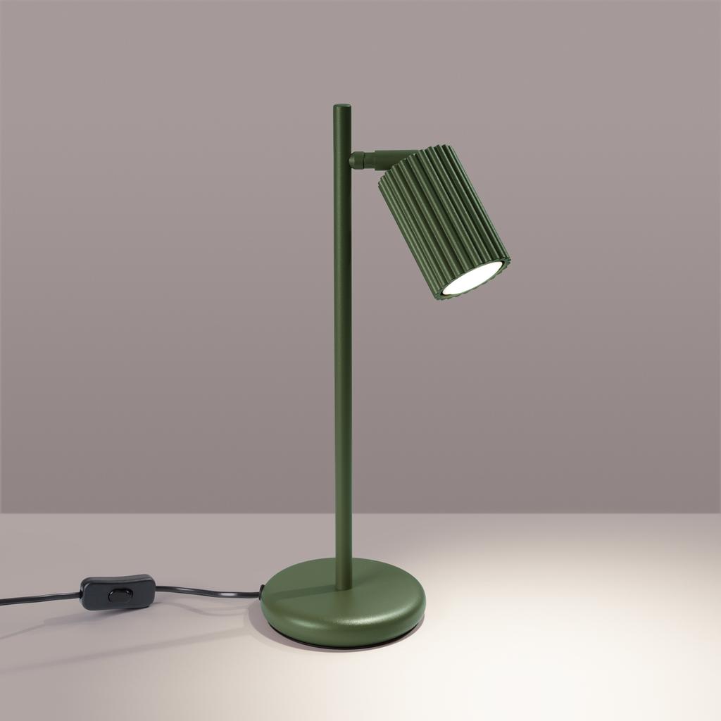 Lampa Biurkowa Amber 1 Gu10 Zielony Oliwkowy Alu Lumilo 16.309.24
