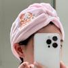 Naughty KT Cat Pink Quick-Dry Coral Fleece Hair Towel Cap
