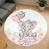 1pc Elephant, Flowers Round Chair Mat Area Rug - Non-Slip, Floor Mat for Office, Bedroom, and Indoor Decor C1125302