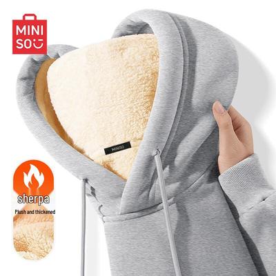 MINISO Men's Plush Lined Hooded Sweatshirt