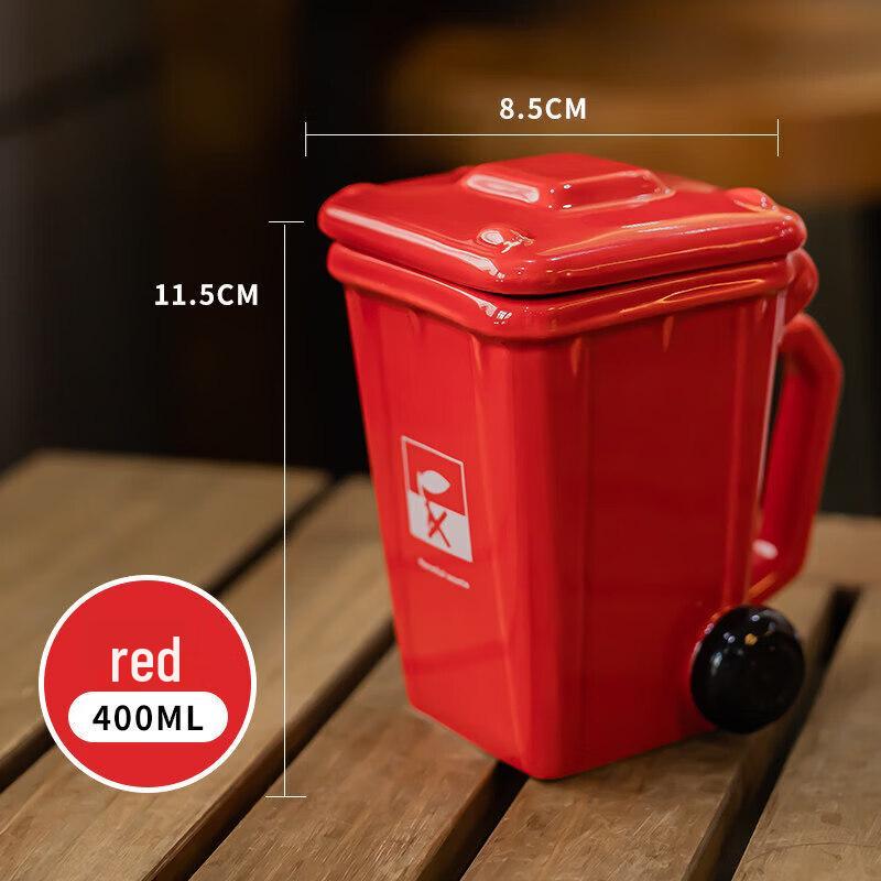Creative Trash Can Shaped Ceramic Mug