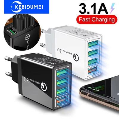 3.1A 4 porty UE/US wtyczka USB ładowarka szybkie ładowanie QC 3.0 ładowarka do telefonu iPhone Samsung Xiaomi adapter do ładowania