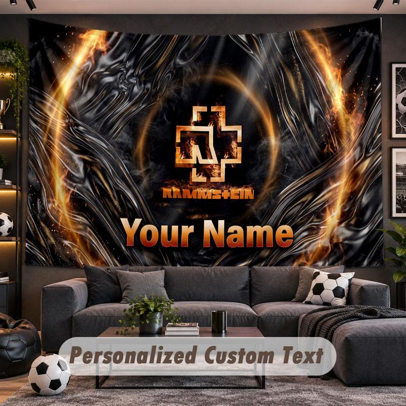Wall Hanging Tapestry Custom NameRammstein Pattern Personalized Printed Fabric Wall Decor