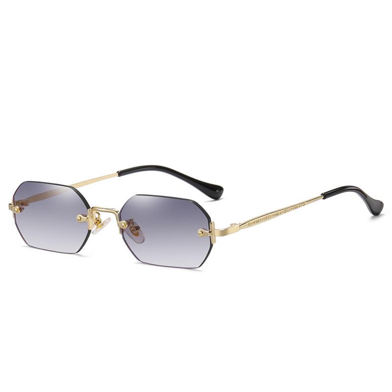 SHAUNA Occhiali da Sole Gotici Senza Montatura Retro Punk Lenti Sfumate UV400