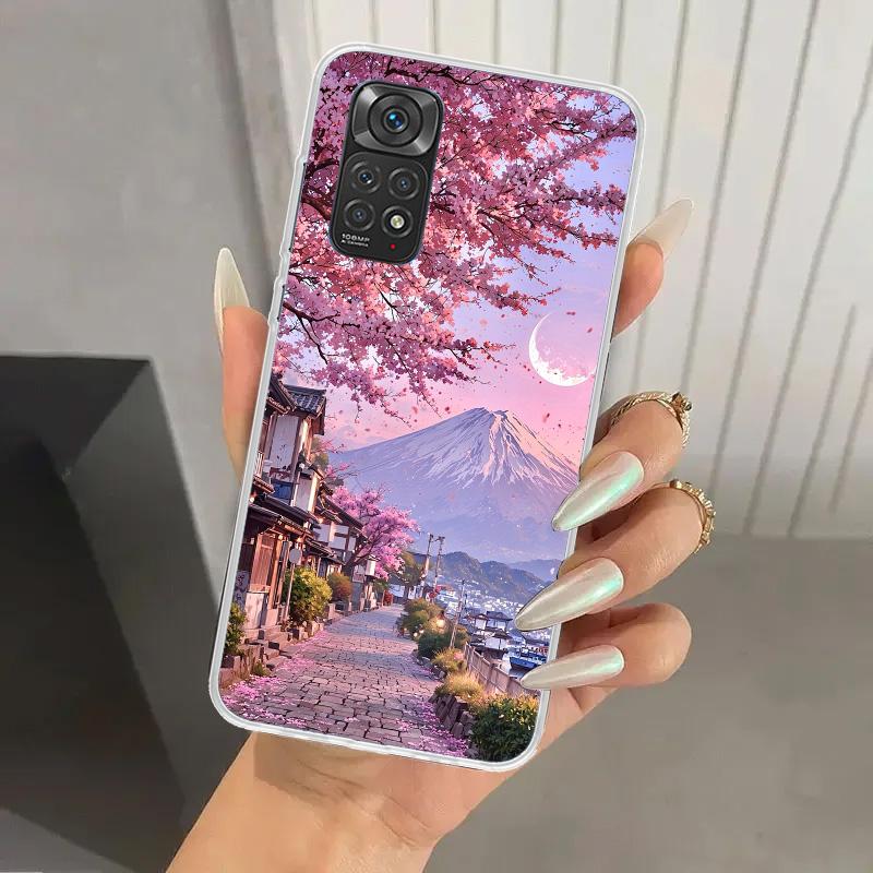 Japanese Cherry Mount Fuji Phone Case for Xiaomi Redmi Note 15 14 14S 13 12S 12 Pro 11S 11 Plus 11T 11E 10S Soft Funda Print She