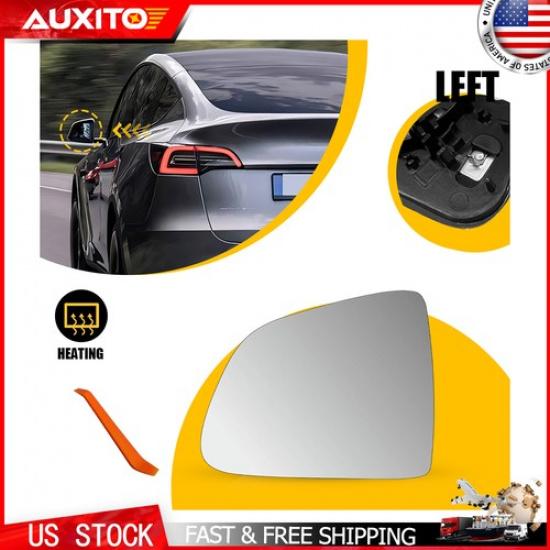 For Tesla Model Y -2025 Driver Side Left Heated View Mirror Glass 161588000A