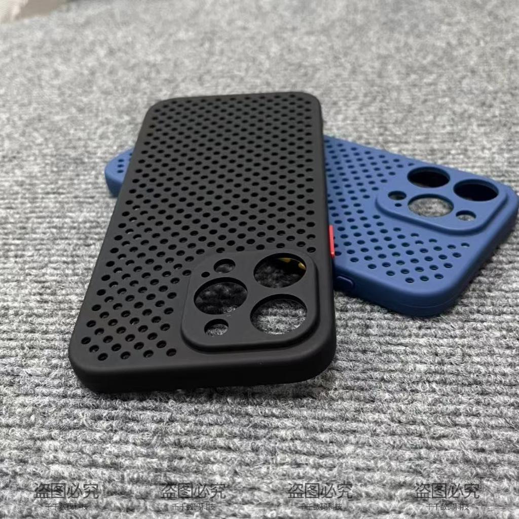 Coque de protection souple en TPU à mailles de dissipation thermique de luxe pour iPhone 16 E 15 14 Puls 13 12 11 Pro Max, étui de téléphone joli et concis