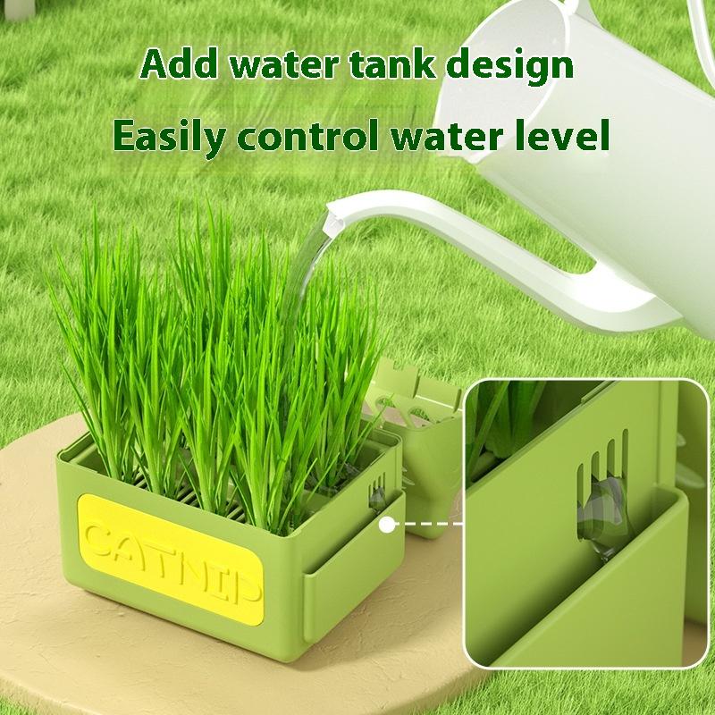 Milk Carton Shape Cat Grass Planter Tray Grass Sprouting Trays Removable Cat Grass Growing Pot Indoor Hydroponic Box Supplies