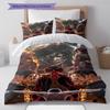 Attack on Titan Pattern Bedding,Quilt Set Quilt Cover Pillowcase Home Birthday Gift (1 * duvet cover + 2 * pillowcase, without core)