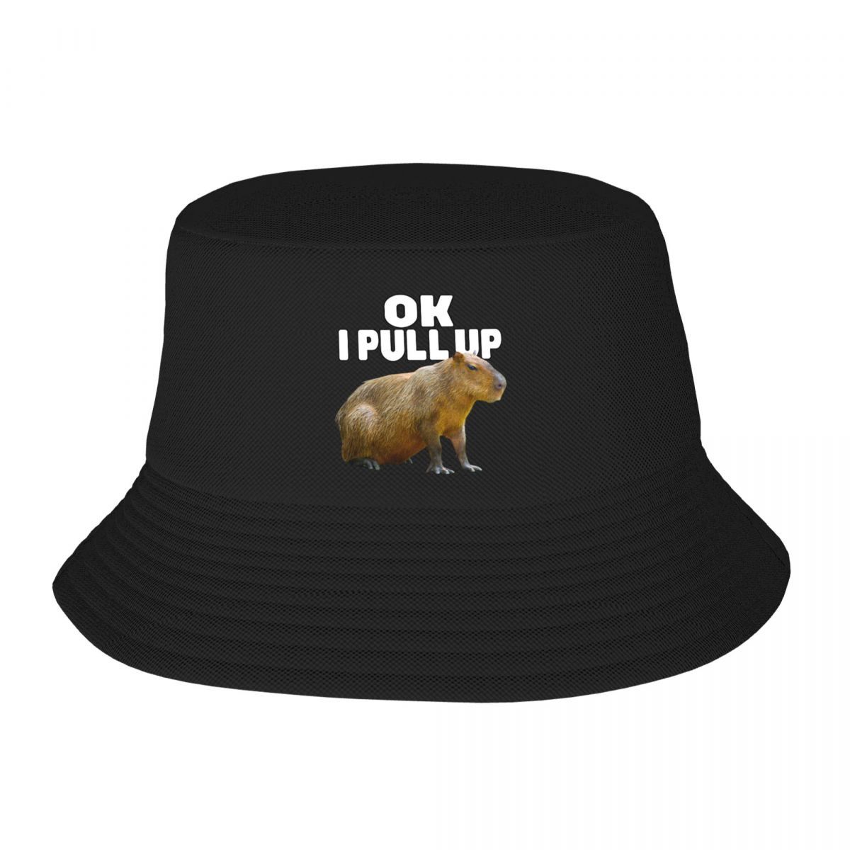 

Custom Ok I Pull Up Capybara Bucket Hat Women Unisex Beach Sun Summer Fishing Cap