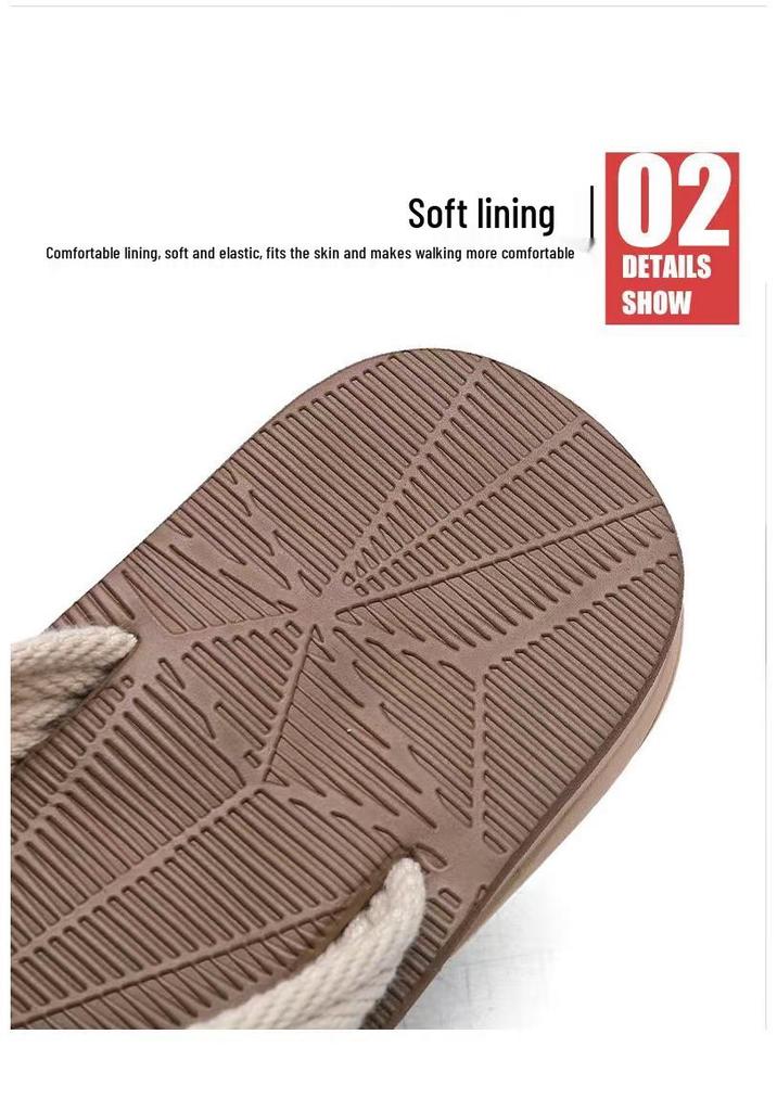 Men's 2025 High-End Summer Flip-Flops - Casual Beach Slippers with Thick, Squishy Sole and Non-Slip, Wear-Resistant Toe Post.