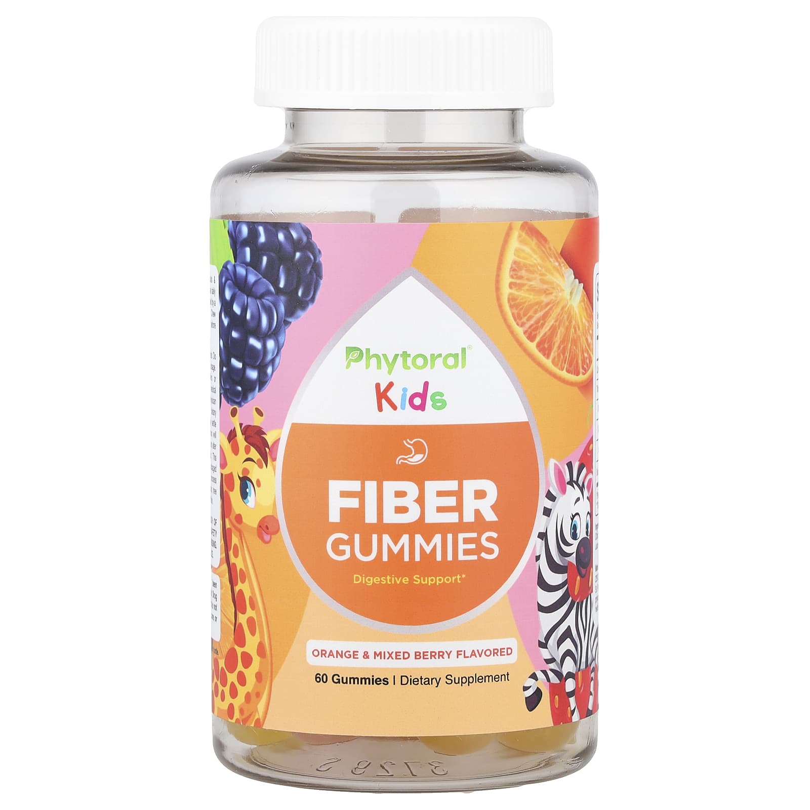 

Kids Fiber Gummies, Orange & Mixed Berry, 60 Gummies