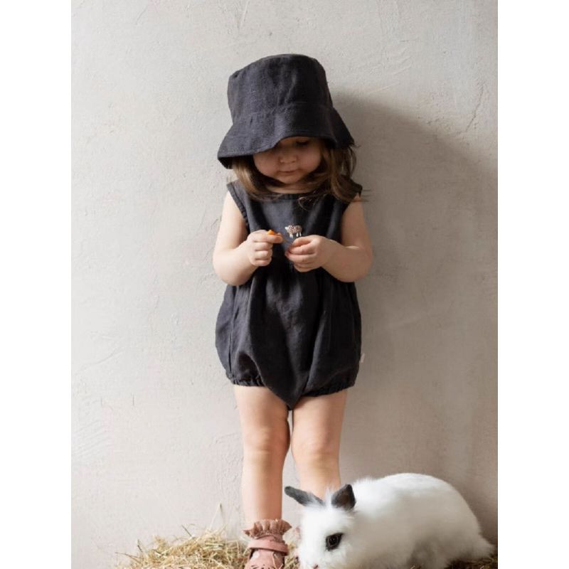 Little Alice Children's Cotton and Linen Romper, Sleeveless Jumpsuit for Infants and Toddlers, Purely Hand-Embroidered Baby Romper
